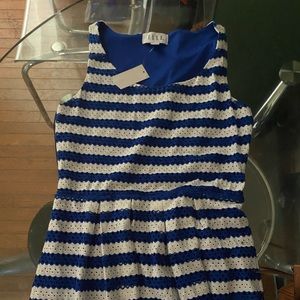 Elle. Blue/White Striped Dress